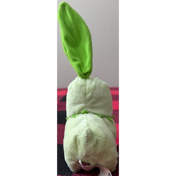 2005 Hasbro Chikorita Pokemon Miniplush 4.5" Cute Plush Nintendo Game Freak - Picture 3 of 9